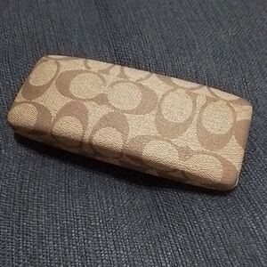 Coach Signature Tan and Brown Sunglasses Case